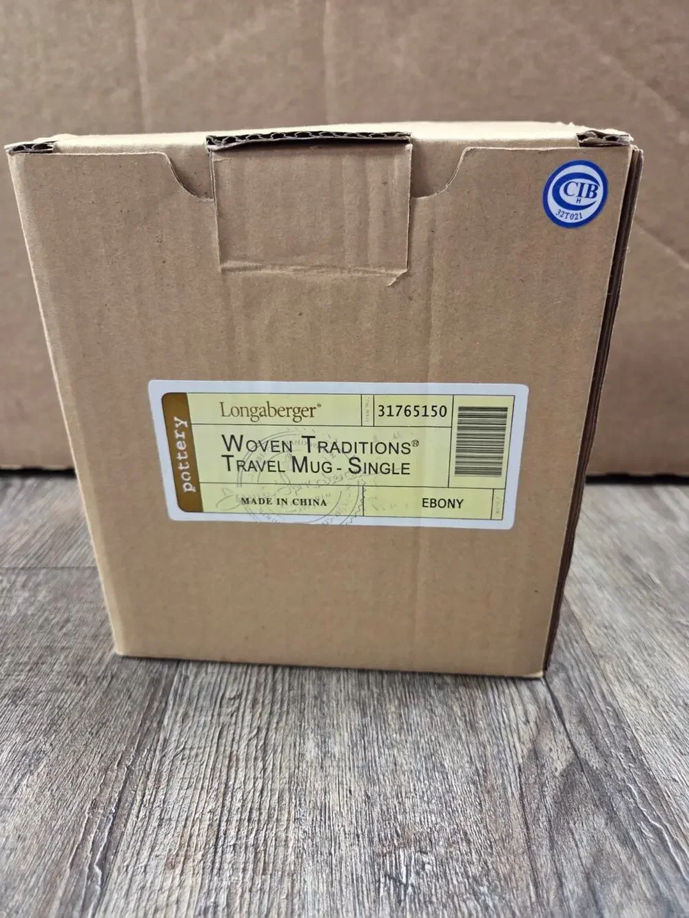 Longaberger Ebony Travel Mug Cup Black w/ Lid NEW IN BOX 31765150